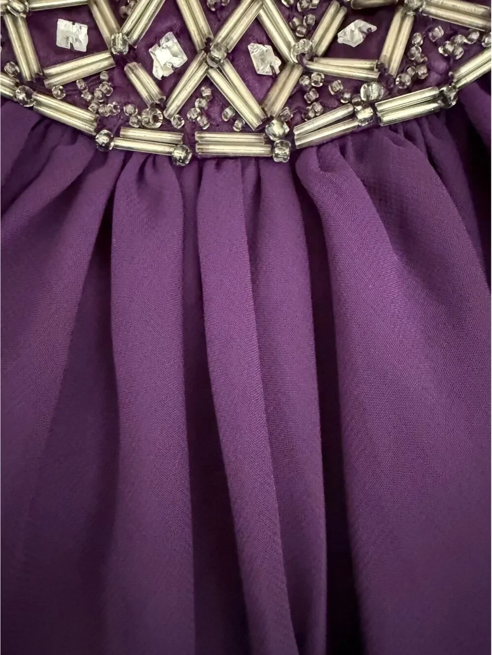 Scarlett Nite NEW Dress Size 10 Purple Eggplant Sleeveless Beaded Party Flare